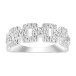 LADIES BAND 0.50CT ROUND DIAMOND 10K WHITE GOLD