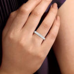 LADIES BAND 1.00CT ROUND DIAMOND 14K WHITE GOLD - Image 5