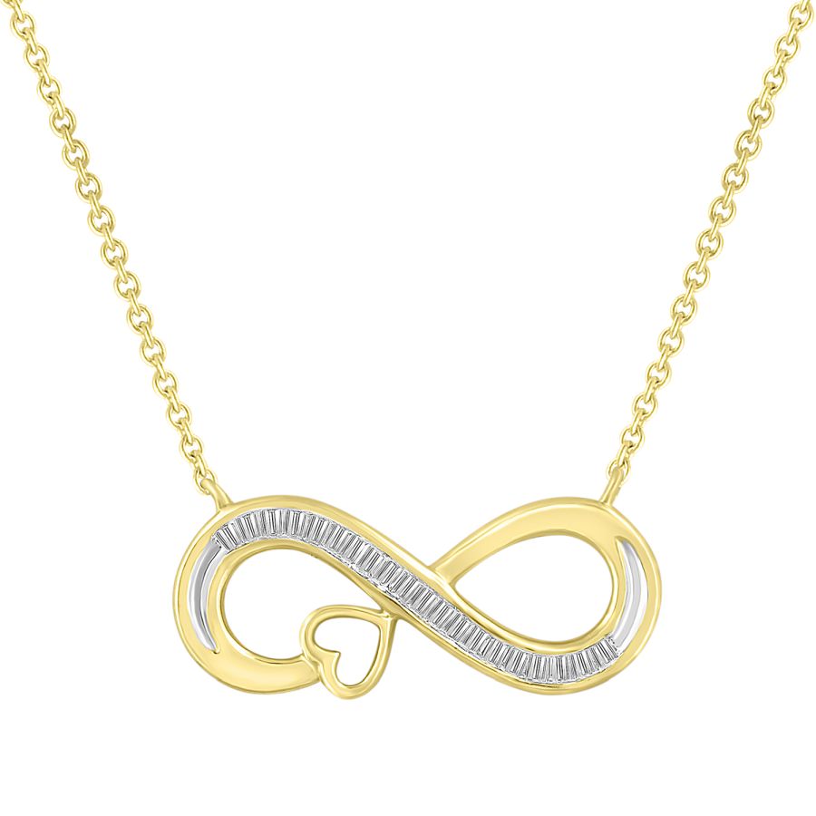 LADIES NECKLACES 0.10CT BAGUETTE DIAMOND 10K YELLOW GOLD 1 LADIES NECKLACES 0.10CT BAGUETTE DIAMOND 10K YELLOW GOLD - Image 1