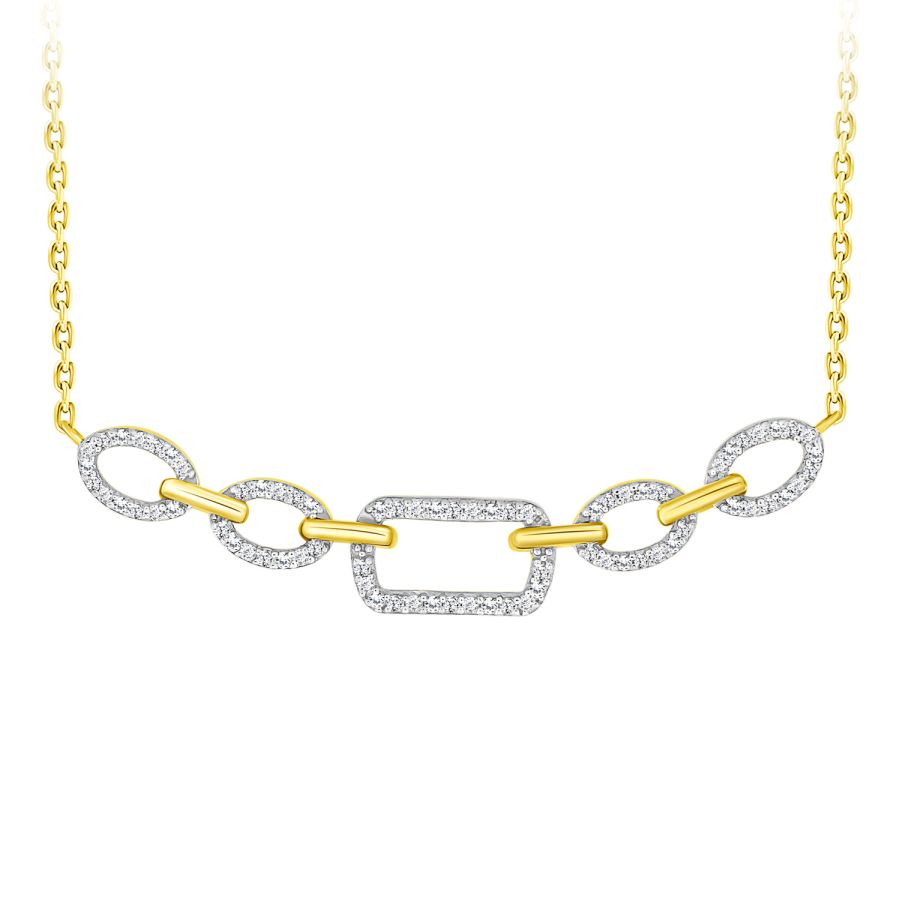LADIES NECKLACE 0.15CT ROUND DIAMOND 10K YELLOW GOLD 1 LADIES NECKLACE 0.15CT ROUND DIAMOND 10K YELLOW GOLD - Image 1