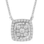 LADIES NECKLACE 0.20CT ROUND DIAMOND 10K WHITE GOLD