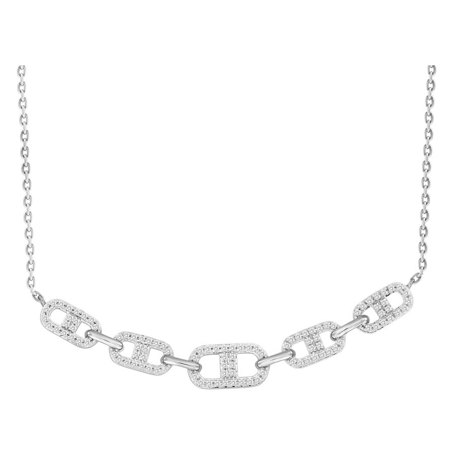 LADIES NECKLACE 0.25CT ROUND DIAMOND 10K WHITE GOLD 1 LADIES NECKLACE 0.25CT ROUND DIAMOND 10K WHITE GOLD - Image 1