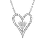LADIES NECKLACE 0.25CT ROUND DIAMOND 10K WHITE GOLD