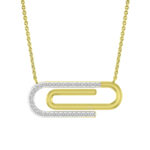LADIES NECKLACE 0.25CT ROUND DIAMOND 10K YELLOW GOLD