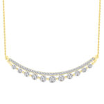 LADIES NECKLACE 0.75CT ROUND DIAMOND 14K YELLOW GOLD