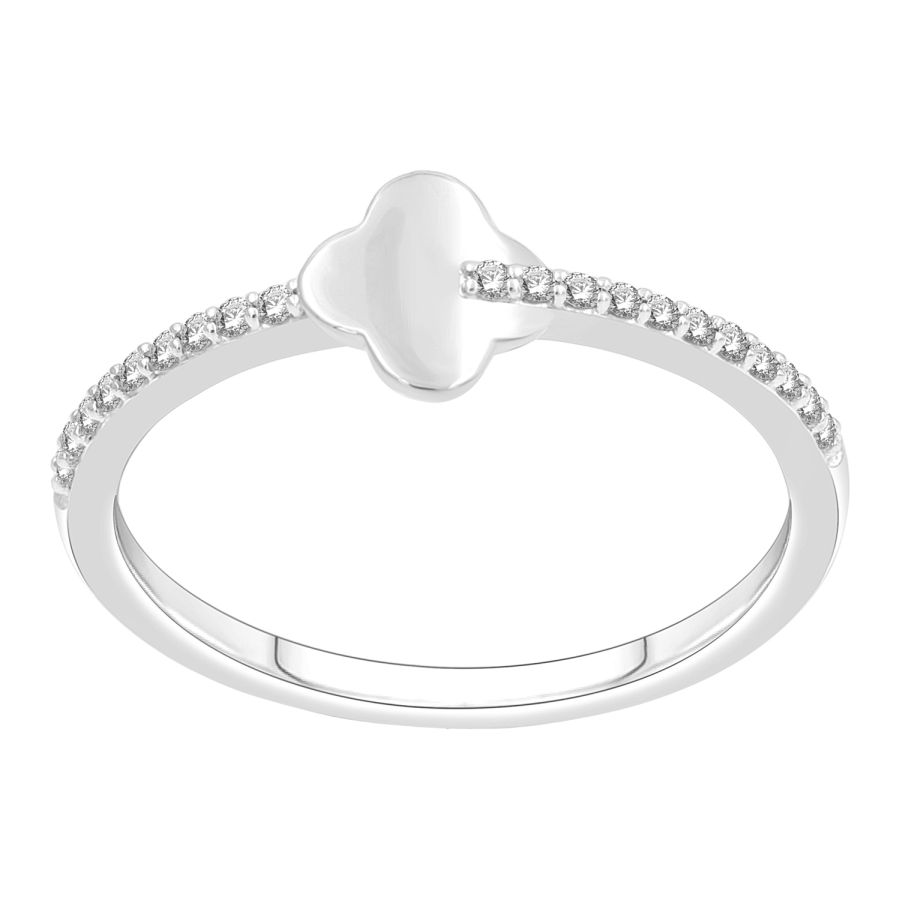 LADIES RING 0.10CT ROUND DIAMOND 14K WHITE GOLD 1 LADIES RING 0.10CT ROUND DIAMOND 14K WHITE GOLD - Image 1