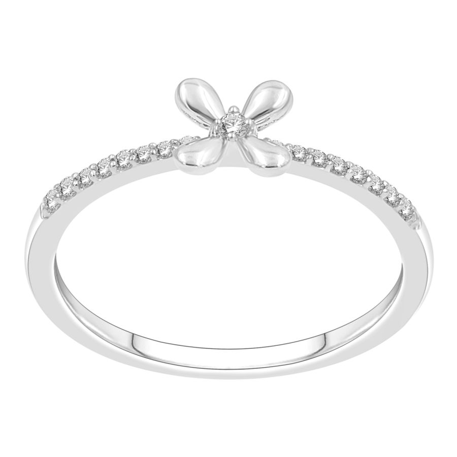 LADIES RING 0.10CT ROUND DIAMOND 14K WHITE GOLD 1 LADIES RING 0.10CT ROUND DIAMOND 14K WHITE GOLD - Image 1