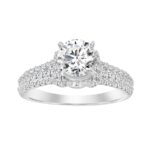 LADIES RING 0.70CT ROUND DIAMOND 14K WHITE GOLD