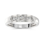MEN'S BAND 0.25CT ROUND DIAMOND 10K WHITE GOLD