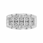 MEN'S BAND 1.50CT ROUND DIAMOND 10K WHITE GOLD - Image 5