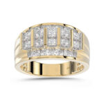 MEN'S BAND 1.50CT ROUND DIAMOND 10K YELLOW GOLD