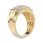 MEN'S BAND 1.50CT ROUND DIAMOND 10K YELLOW GOLD - Image 4