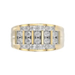MEN'S BAND 1.50CT ROUND DIAMOND 10K YELLOW GOLD - Image 5
