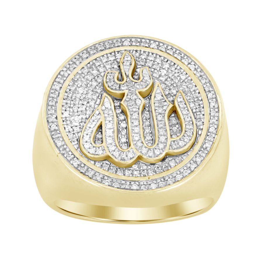 MEN'S RING 0.50CT ROUND DIAMOND 10K YELLOW GOLD 1 MEN'S RING 0.50CT ROUND DIAMOND 10K YELLOW GOLD - Image 1