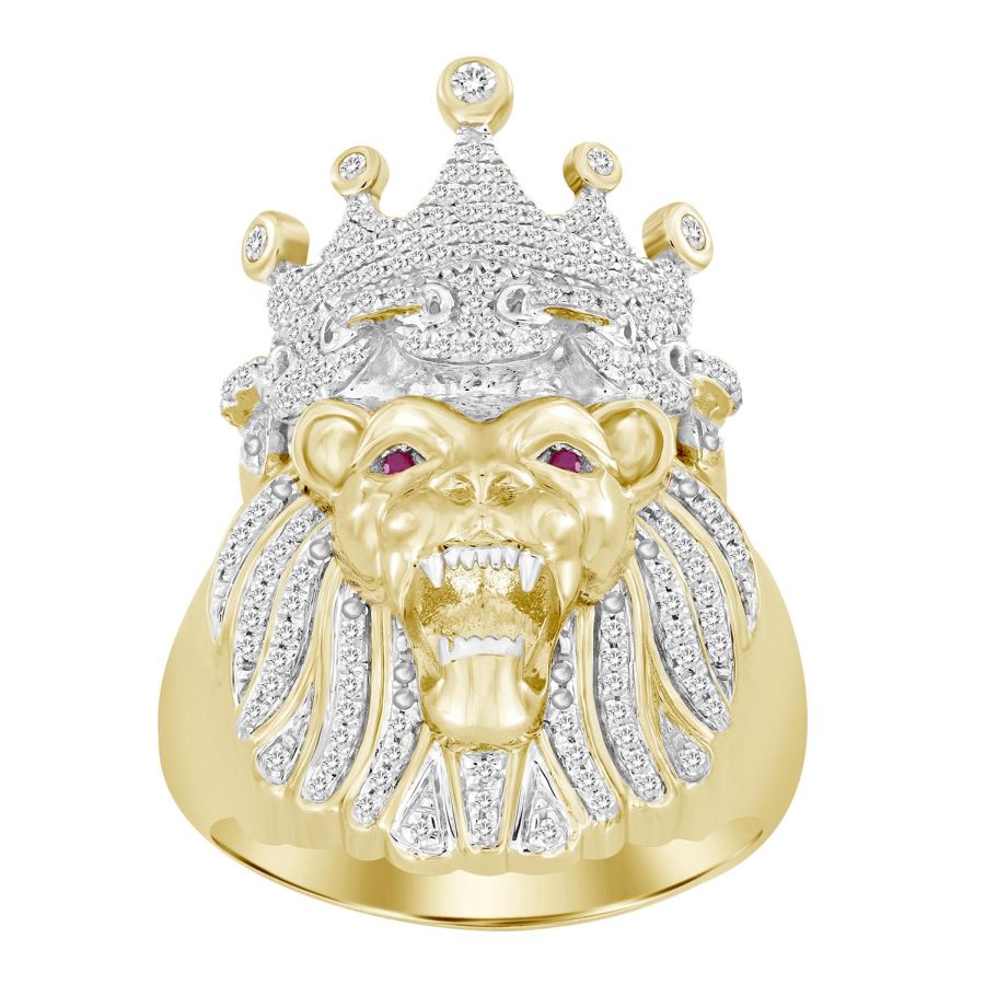 MEN'S RING 0.50CT ROUND DIAMOND 10K YELLOW GOLD 1 MEN'S RING 0.50CT ROUND DIAMOND 10K YELLOW GOLD - Image 1