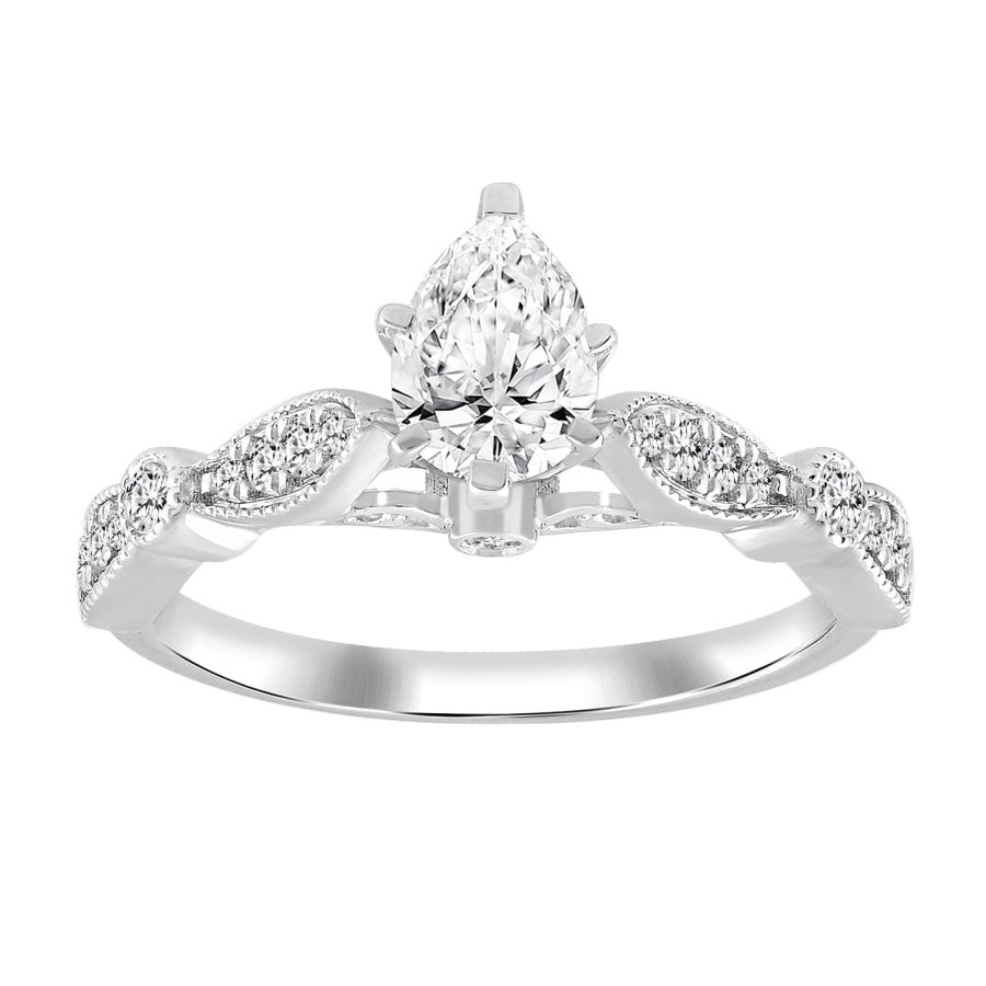 LADIES ENGAGEMENT RING SEMI MOUNT 0.25CT ROUND DIAMOND 14K WHITE GOLD 1 LADIES ENGAGEMENT RING SEMI MOUNT 0.25CT ROUND DIAMOND 14K WHITE GOLD - Image 1