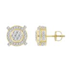 LADIES STUD EARRINGS 0.50CT ROUND DIAMOND 10K YELLOW GOLD