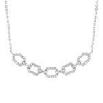 LADIES NECKLACE 0.16CT ROUND DIAMOND 10K WHITE GOLD