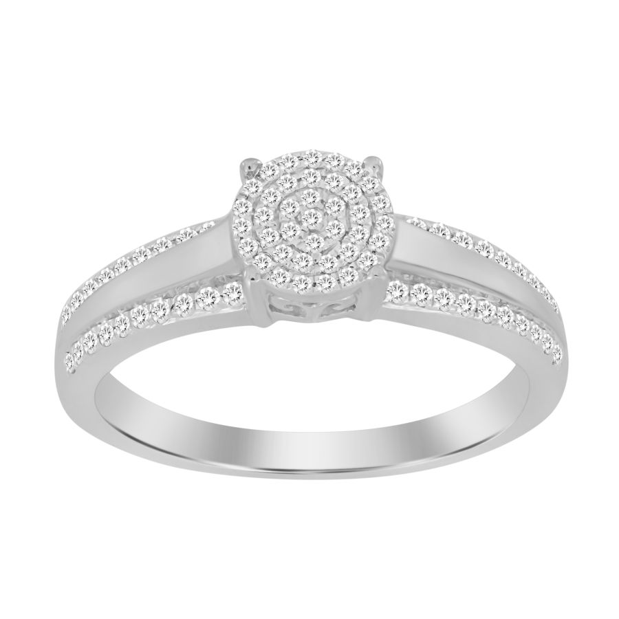 LADIES RING 0.20CT ROUND DIAMOND 10K WHITE GOLD 1 LADIES RING 0.20CT ROUND DIAMOND 10K WHITE GOLD - Image 1