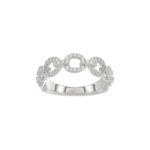 LADIES BAND 0.33CT ROUND DIAMOND 14K WHITE GOLD