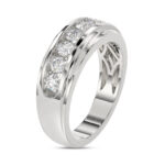 MEN'S BAND 1.00CT ROUND DIAMOND 10K WHITE GOLD - Image 3