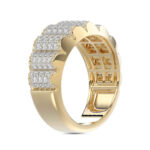 MEN'S BAND 1.00CT ROUND DIAMOND 10K YELLOW GOLD - Image 4