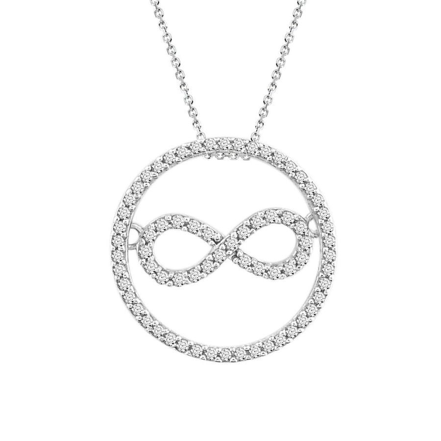LADIES PENDANT 0.25CT ROUND DIAMOND 10K WHITE GOLD 1 LADIES PENDANT 0.25CT ROUND DIAMOND 10K WHITE GOLD - Image 1