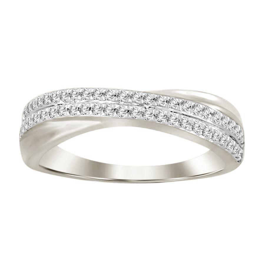 LADIES BAND 0.30CT ROUND DIAMOND 14K WHITE GOLD 1 LADIES BAND 0.30CT ROUND DIAMOND 14K WHITE GOLD - Image 1