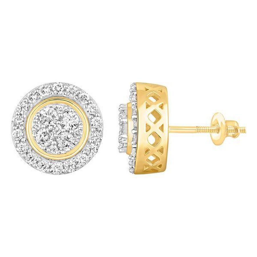 LADIES STUD EARRINGS 1.00CT ROUND DIAMOND 10K YELLOW GOLD 1 LADIES STUD EARRINGS 1.00CT ROUND DIAMOND 10K YELLOW GOLD - Image 1
