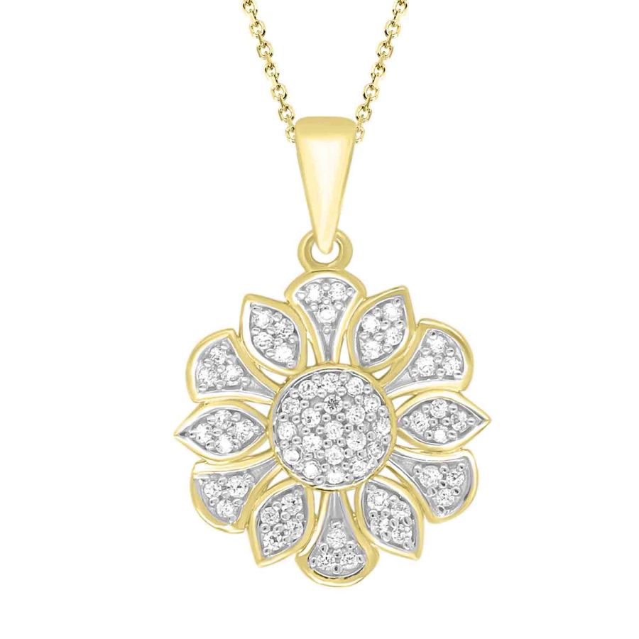 LADIES PENDANT 0.25CT ROUND DIAMOND 10K YELLOW GOLD 1 LADIES PENDANT 0.25CT ROUND DIAMOND 10K YELLOW GOLD - Image 1