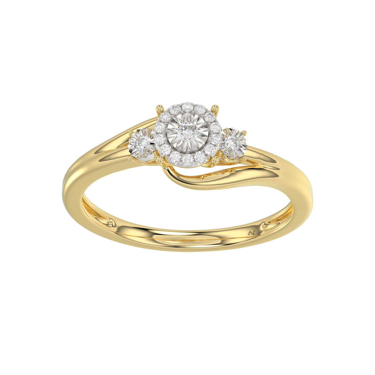 LADIES RING 0.15CT ROUND DIAMOND 10K YELLOW GOLD 1 LADIES RING 0.15CT ROUND DIAMOND 10K YELLOW GOLD - Image 1