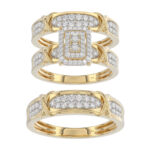 LADIES TRIOS 1.00CT ROUND DIAMOND 10K YELLOW GOLD