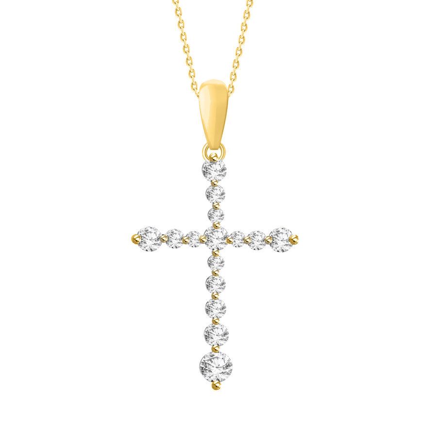 LADIES PENDANT WITH CHAIN 0.25CT ROUND DIAMOND 14K YELLOW GOLD 1 LADIES PENDANT WITH CHAIN 0.25CT ROUND DIAMOND 14K YELLOW GOLD - Image 1