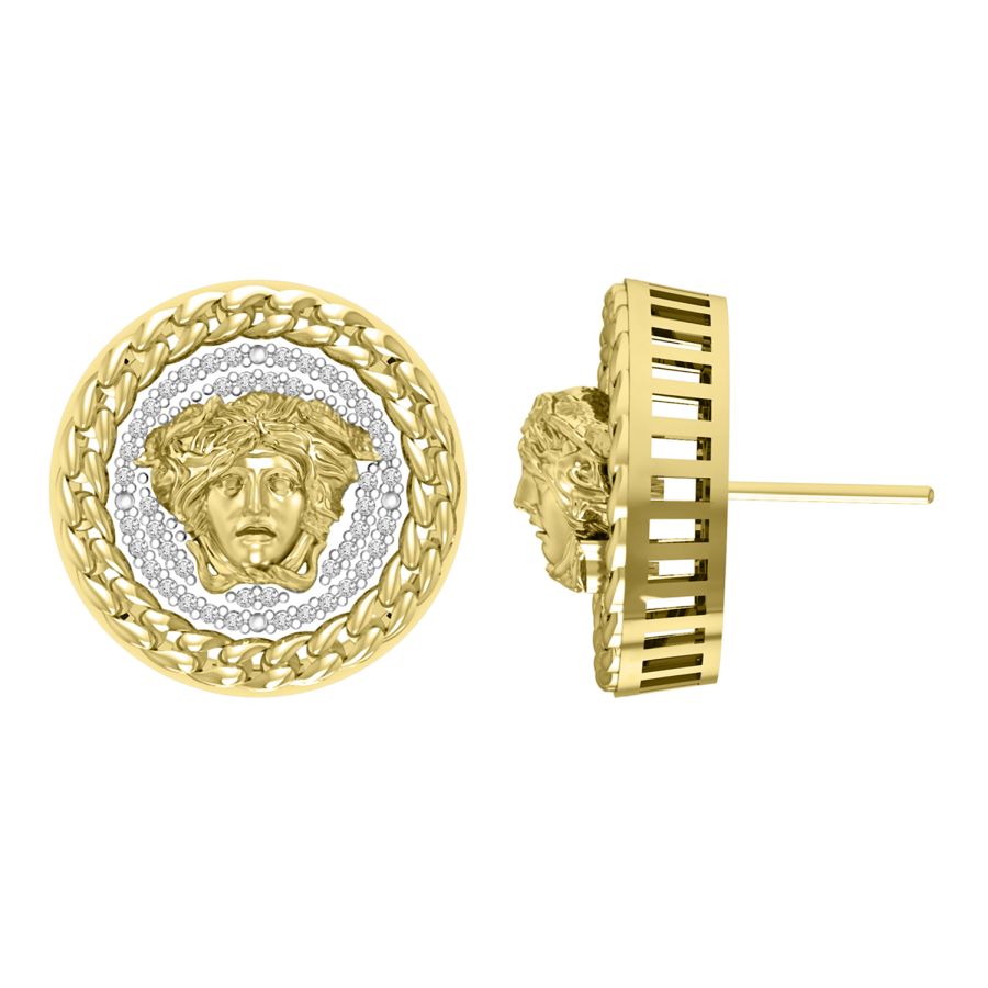 LADIES EARRINGS 0.25CT ROUND DIAMOND 10K YELLOW GOLD 1 LADIES EARRINGS 0.25CT ROUND DIAMOND 10K YELLOW GOLD - Image 1