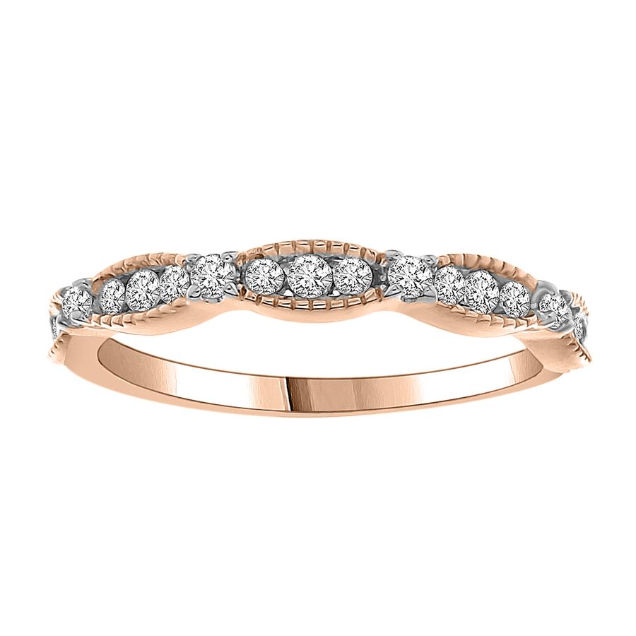 LADIES STACKABLE BAND 0.25CT ROUND DIAMOND 10K ROSE GOLD 1 LADIES STACKABLE BAND 0.25CT ROUND DIAMOND 10K ROSE GOLD - Image 1