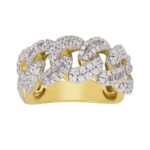 MEN'S BAND 1.50CT ROUND/BAGUETTE DIAMOND 10K YELLOW GOLD