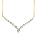 LADIES NECKLACE 0.25CT ROUND DIAMOND 14K YELLOW GOLD