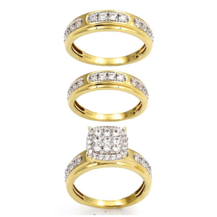 TRIOS SET 1.50CT ROUND DIAMOND 10K YELLOW GOLD 1 TRIOS SET 1.50CT ROUND DIAMOND 10K YELLOW GOLD - Image 1
