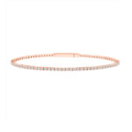 LADIES FLEXIBLE BANGLE 3.00CT ROUND DIAMOND 14K ROSE GOLD
