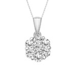 LADIES PENDANT WITH CHAIN 0.25CT ROUND DIAMOND 14K WHITE GOLD (SI QUALITY)