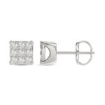 LADIES EARRING 0.25CT ROUND DIAMOND 10K WHITE GOLD - Image 2