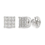 LADIES EARRING 0.25CT ROUND DIAMOND 10K WHITE GOLD - Image 3