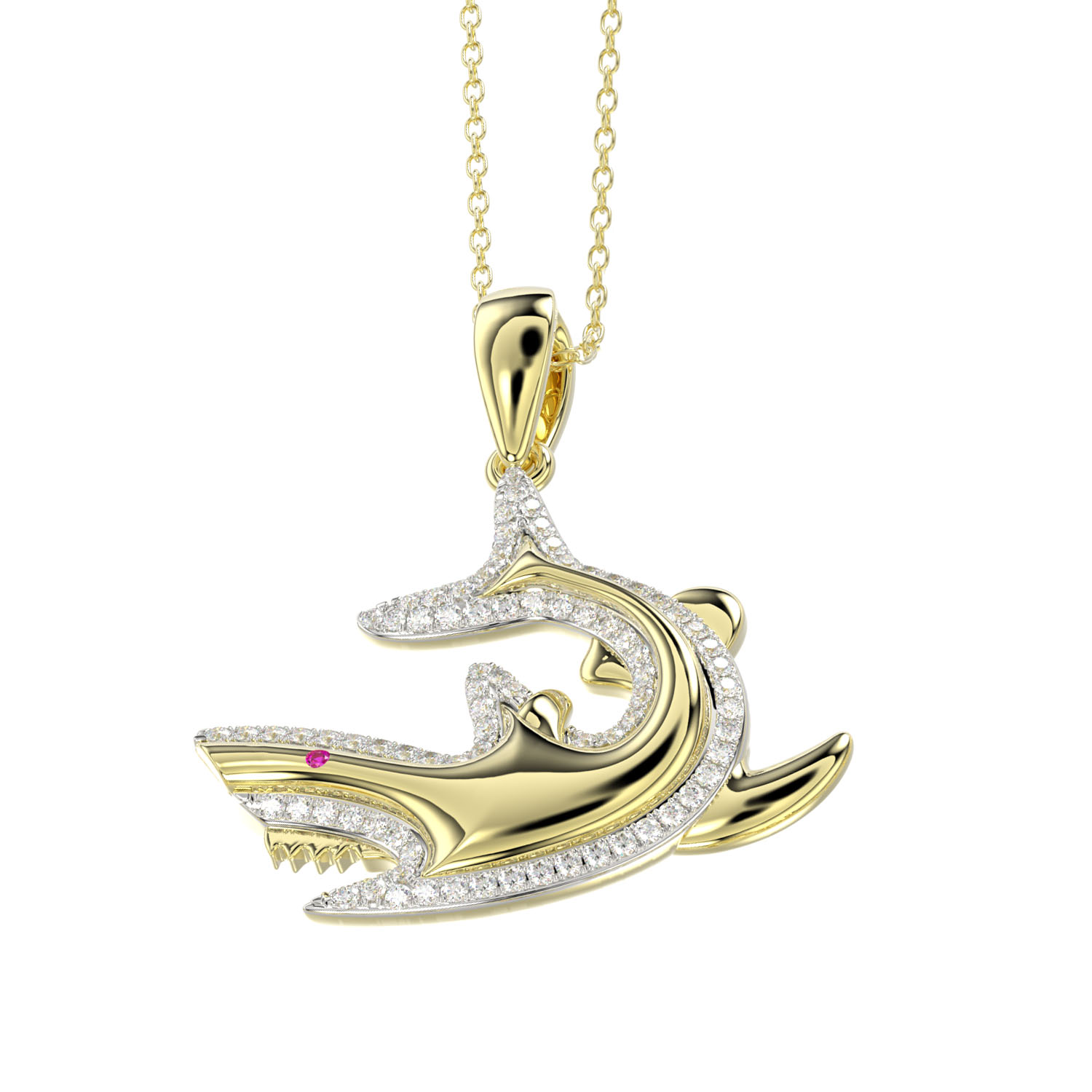 LADIES PENDANT 0.25CT ROUND DIAMOND 14K YELLOW GOLD WITH CHAIN 1 LADIES PENDANT 0.25CT ROUND DIAMOND 14K YELLOW GOLD WITH CHAIN - Image 1