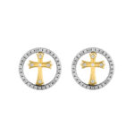 LADIES EARRINGS 0.25CT ROUND DIAMOND 14K YELLOW GOLD