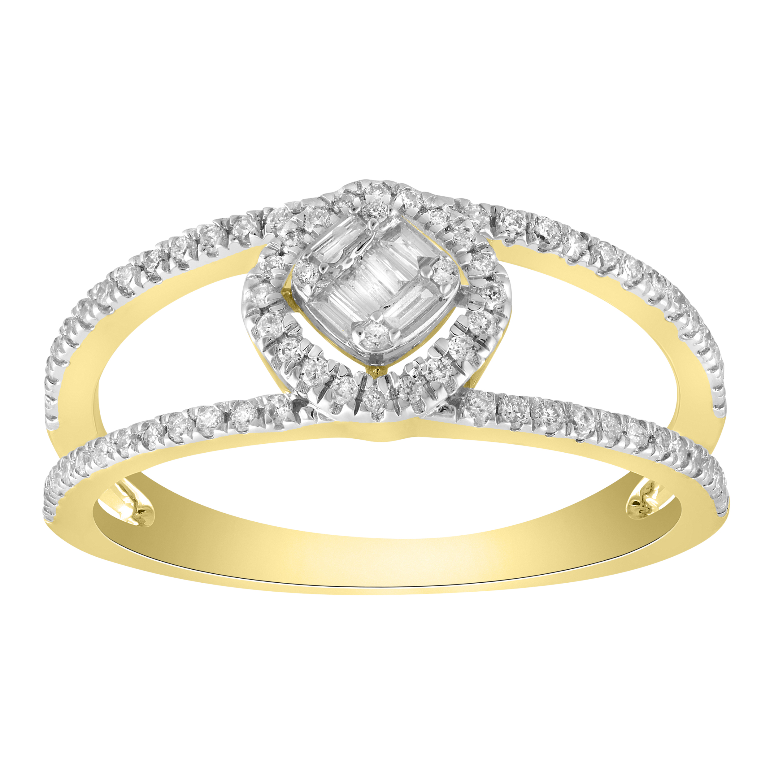 LADIES BAND 0.33CT BAGUETTE/ROUND DIAMOND 14K YELLOW GOLD 1 LADIES BAND 0.33CT BAGUETTE/ROUND DIAMOND 14K YELLOW GOLD - Image 1