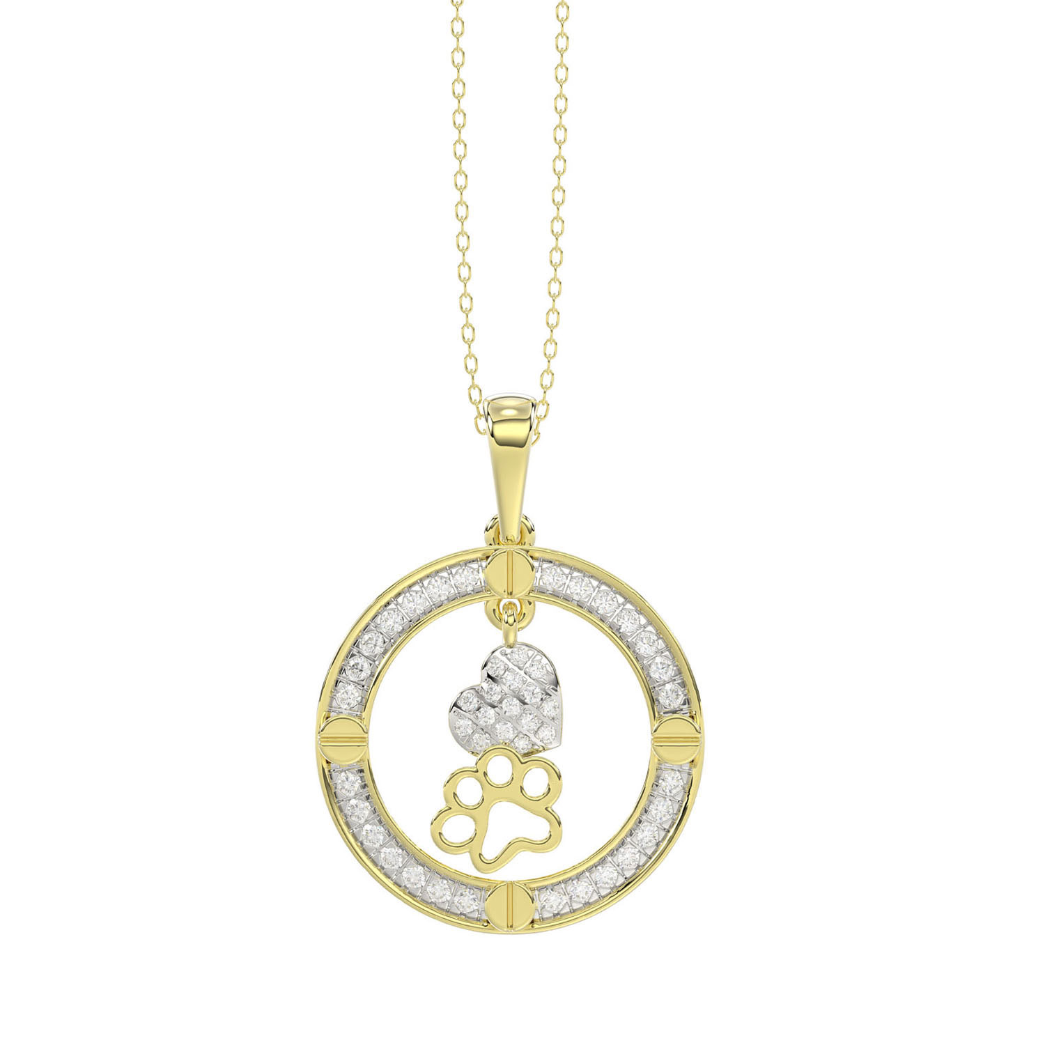 LADIES PENDANT WITH CHAIN 0.25CT ROUND DIAMOND 14K YELLOW GOLD 1 LADIES PENDANT WITH CHAIN 0.25CT ROUND DIAMOND 14K YELLOW GOLD - Image 1