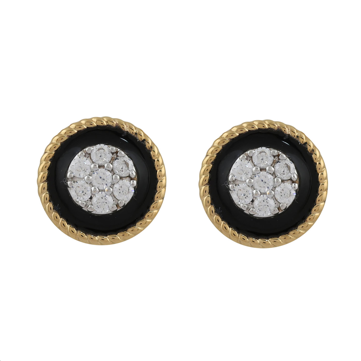 LADIES EARRINGS 0.25CT ROUND DIAMOND 14K YELLOW GOLD 1 LADIES EARRINGS 0.25CT ROUND DIAMOND 14K YELLOW GOLD - Image 1