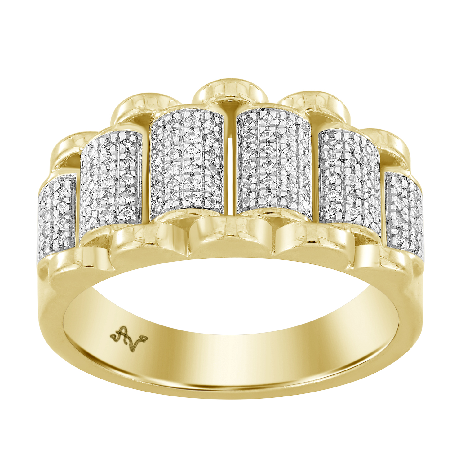 MEN'S RING 0.33CT ROUND DIAMOND 10K YELLOW GOLD 1 MEN'S RING 0.33CT ROUND DIAMOND 10K YELLOW GOLD - Image 1