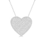 LADIES PENDANT 0.50CT ROUND DIAMOND /BAGUETTE 10K WHITE GOLD