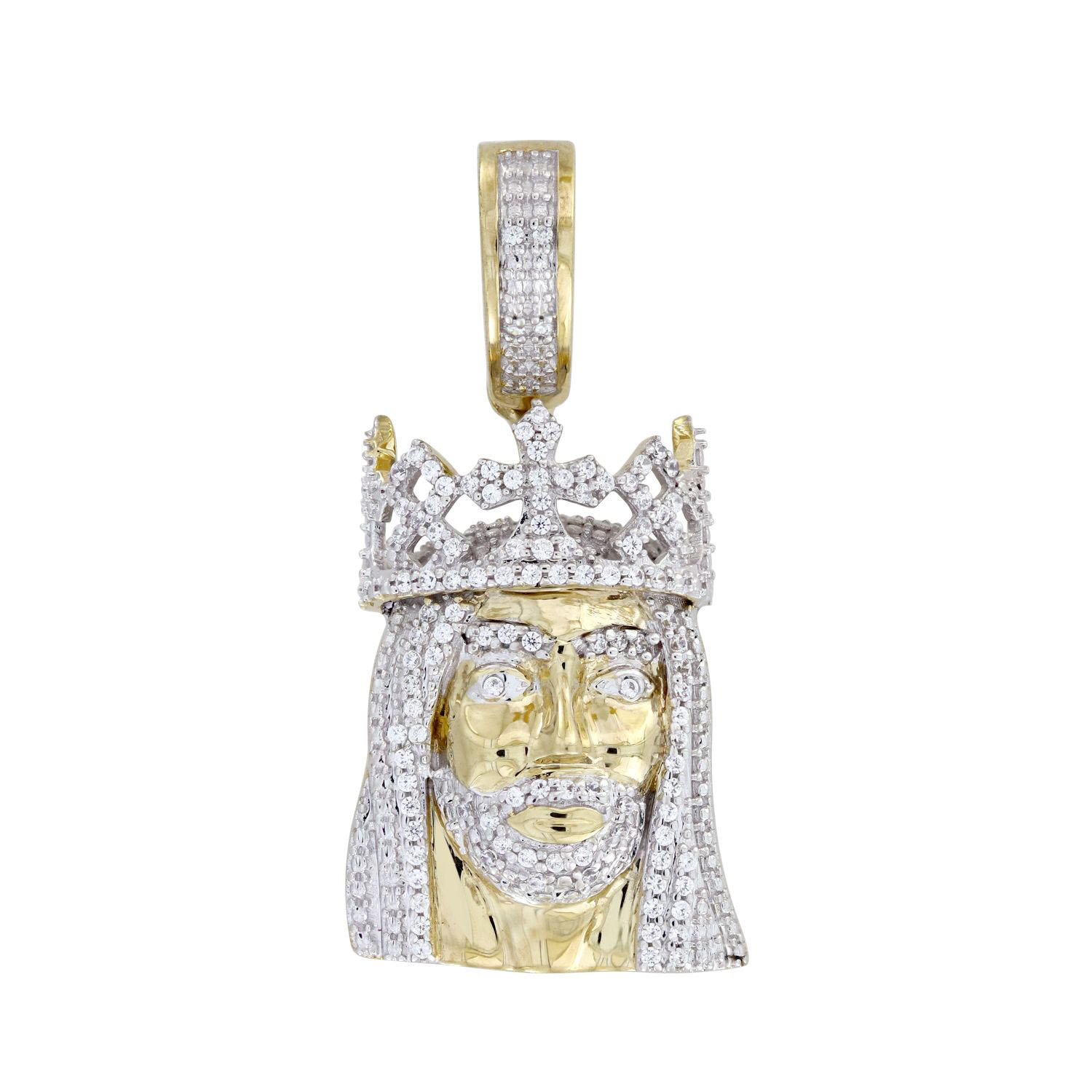 MEN'S CHARM PENDANT 0.20CT ROUND DIAMOND 10K YELLOW GOLD 1 MEN'S CHARM PENDANT 0.20CT ROUND DIAMOND 10K YELLOW GOLD - Image 1